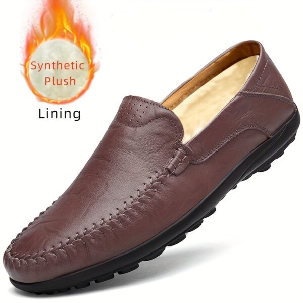 CLOHOO Men's Slip-On Business Casual Shoes - Breathable Second-Layer Leather Upper, Comfortable PU Lining & Rubber Sole, All-Season Versatile for Office, Travel & Vacation - Black, Refined Appearance | Sturdy Rubber Sole, Dressy Shoes - Image 9