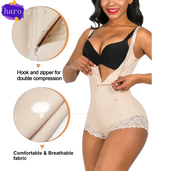 Fajas Colombiana Fajas cortas triangulares con broches busto para uso diario y posquirúrgico adelgazante vaina vientre mujeres levantamiento de glúteos
