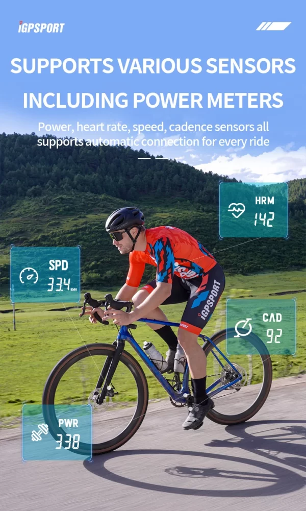 Ordenador de bicicleta GPS IGPSORT BSC100S, velocímetro inalámbrico para bicicleta, cronómetro digital, cuentakilómetros para ciclismo, Ordenador de ciclismo - Image 17
