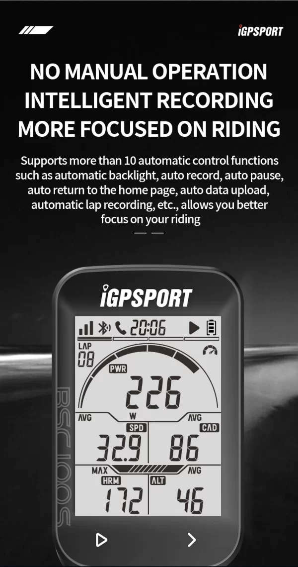 Ordenador de bicicleta GPS IGPSORT BSC100S, velocímetro inalámbrico para bicicleta, cronómetro digital, cuentakilómetros para ciclismo, Ordenador de ciclismo - Image 16