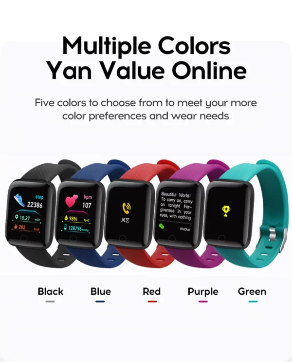 Reloj inteligente multifunción para hombres, mujeres y niños, recordatorio de mensajes, Control de música, calorías deportivas, reloj inteligente D13, reloj despertador 116Plus - Image 18