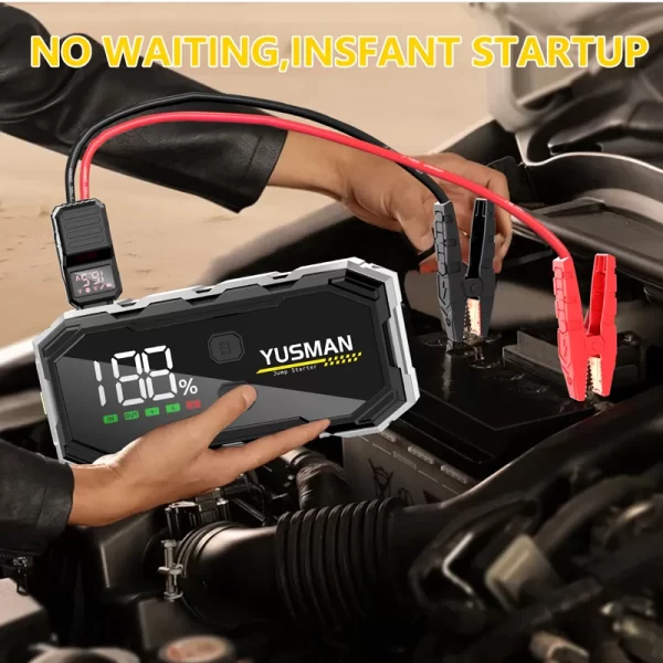 Arrancador de batería de coche 4000A, Banco de energía de 12800mAh, cargador de dispositivo de refuerzo de coche, sin batería, arranque de coche portátil para dispositivo de emergencia - Image 7
