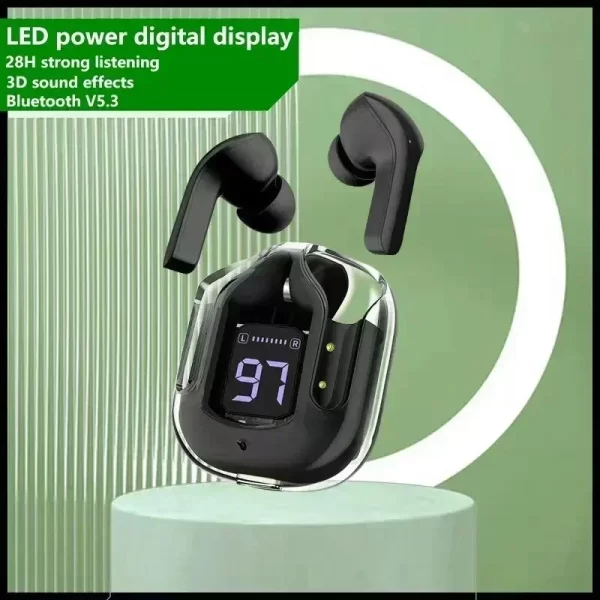 Auriculares inalámbricos Bluetooth HK3 TWS, auriculares transparentes HIFI, fuente de alimentación LED con pantalla digital estéreo, adecuados para iPhone Xiaomi - Image 4