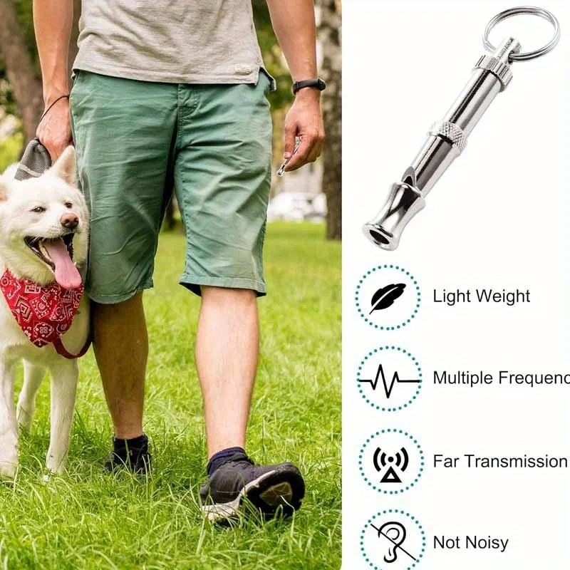 Silbato para perros 1/2 Uds para dejar de ladrar, silbato para perros con tono de sonido ajustable con llavero, recuerdo profesional para cachorros y gatos - Image 4
