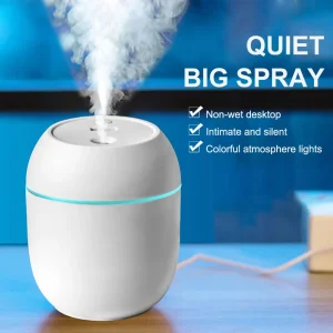Mini humidificador de aire USB, difusor de aceites esenciales para el hogar y el coche, generador de niebla silencioso ultrasónico con lámpara LED de Color