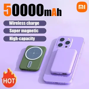Xiaomi 50000mAh Banco de energía inalámbrico Cargador portátil magnético ultrafino 22,5 W PD Carga rápida Compatible con iPhone Samsung