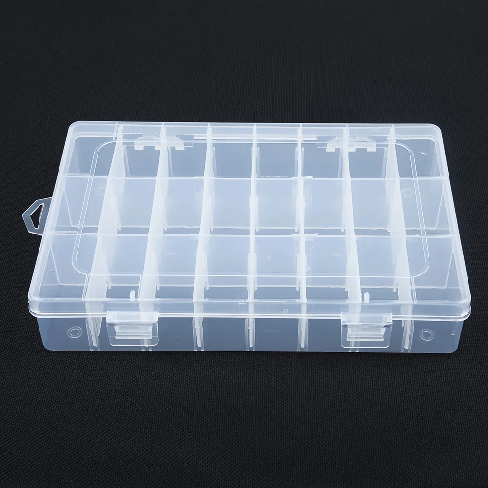 Caja de almacenamiento de plástico transparente con rejilla 10/15/24/36, joyería, cuentas, pastillas, organizador de tornillos, contenedor, cajas de almacenamiento - Image 34