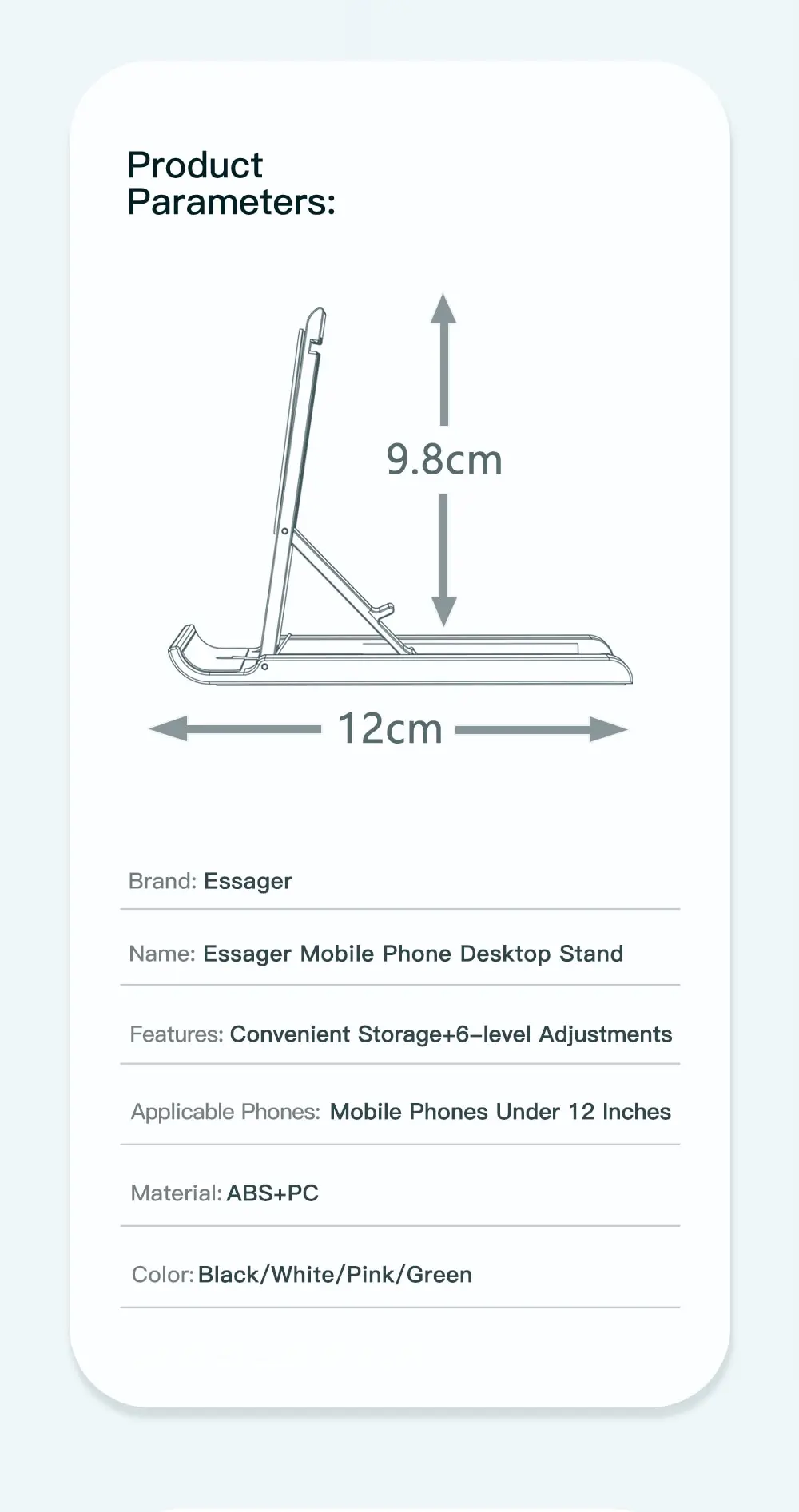 Soporte de escritorio portátil de Essager, soporte plegable para teléfono móvil para iPhone 13 Pro Max, iPad Xiaomi, soporte de escritorio portátil - Image 13