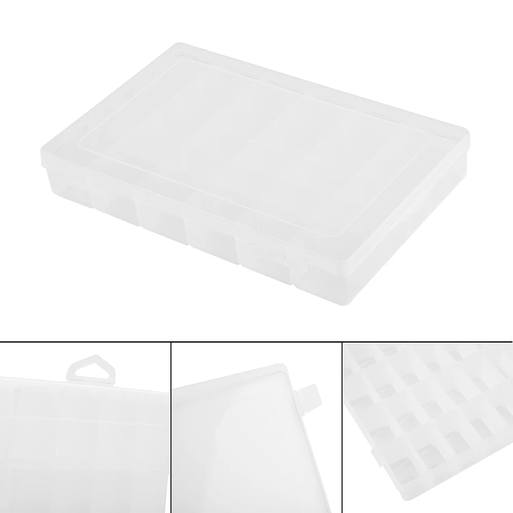 Caja de almacenamiento de plástico transparente con rejilla 10/15/24/36, joyería, cuentas, pastillas, organizador de tornillos, contenedor, cajas de almacenamiento - Image 44