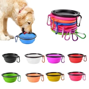 Cuenco portátil de comida para mascotas, cuenco duradero de TPR, comida para perros y gatos, cuenco plegable de silicona para mascotas, cuenco de comida de agua portátil para viajes al aire libre
